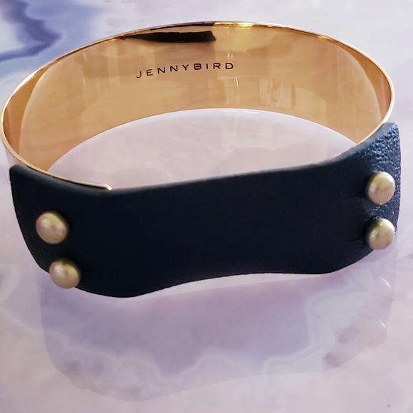 Jenny Bird Womans 14k Gold & Leather Choker NEW!!! - Picture 6 of 7